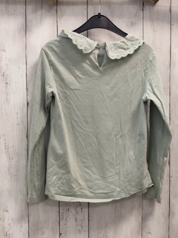 Next  Langarmshirt  Gr. 128  mint großer Kragen mit Lochstickerei 