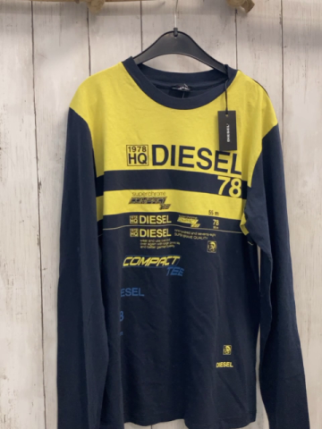 neu Diesel  Langarmshirt  Gr. 158/164  blau gelb mit Schrift 