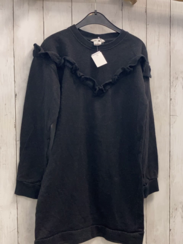 H&M  Kleid  Gr. 134  schwarz mit Glitzerpunkten Rüschen