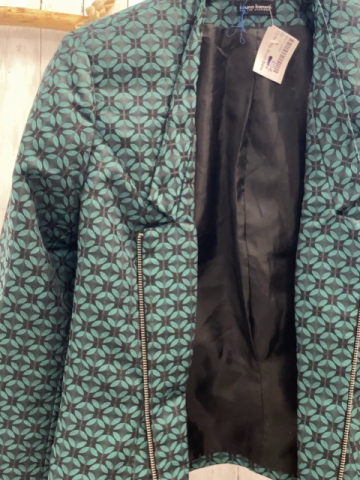 2tlg Bruno Banani  Kostüm  Gr. 34  schwarz + mint grauer Druck 