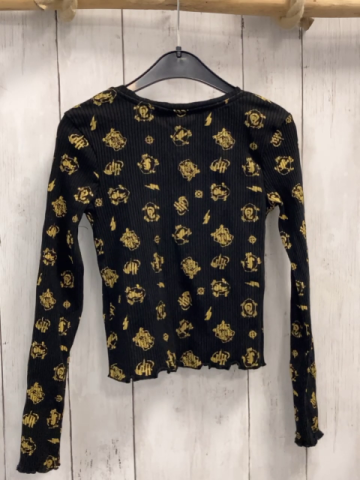   Langarmshirt  Gr. 134  schwarz Rippen goldene Wappen Harry Potter 