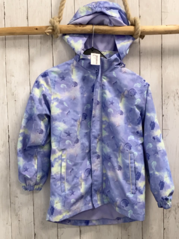  Jacke   Gr. 146  flieder Muscheln Sterne Fleecefutter 