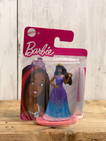neu Mattel  Plastikspielzeug  Minipuppe mit lila hellblauem Kleid 