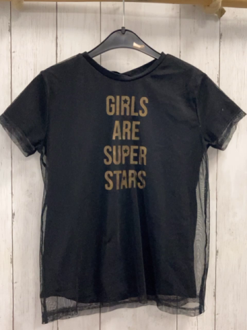 Waikiki  T-Shirt  Gr. 128  schwarz zweilagig goldene Glitzerschrift 