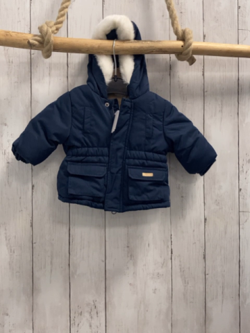 Chicco  Winterjacke  Gr. 56  blau Kapuze mit weißem Plüschkragen 