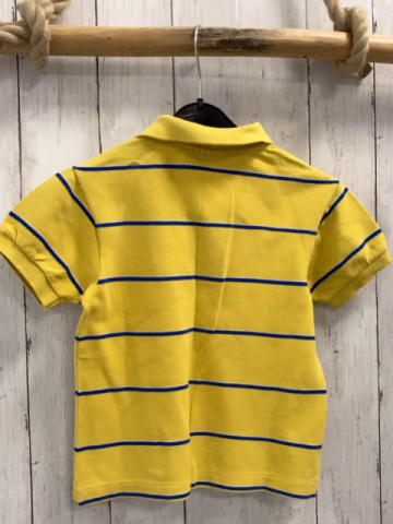 Lacoste  T-Shirt  Gr. 116  gelb blau weiße Streifen Polokragen 