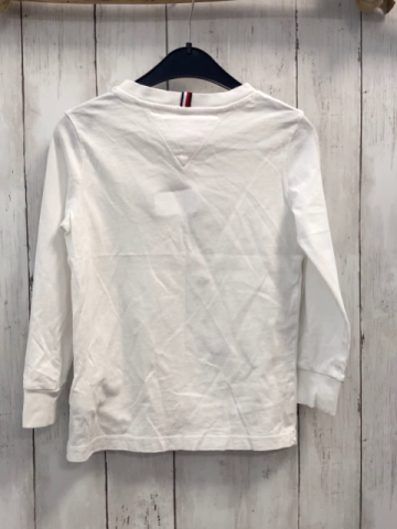 Tommy Hilfiger  Langarmshirt  Gr. 116  weiß Schrift 