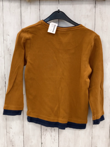 Pullover Gr. 128  ocker blauer Bund