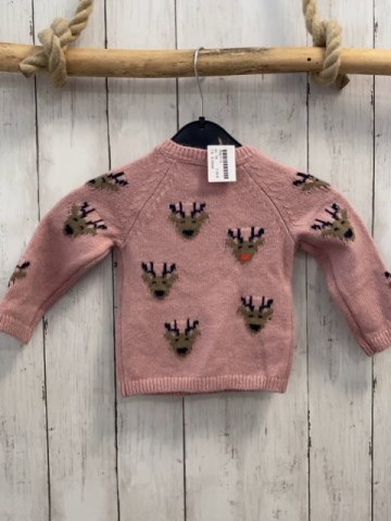 S´Oliver  Pullover  Gr. 74  rosa Strick Hirsche 