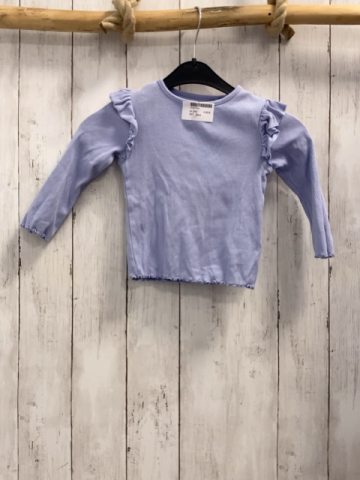 Next  Langarmshirt  Gr. 86  hellblau Rippen Rüschen 