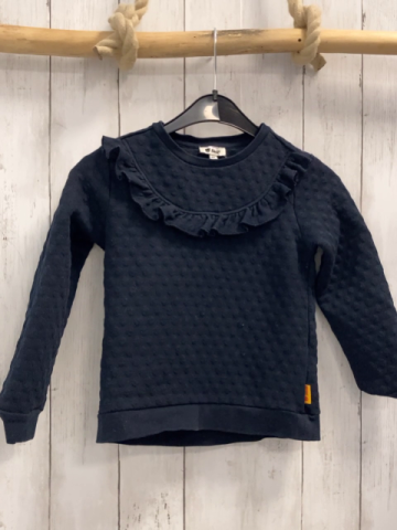 Steiff  Pullover  Gr. 104  blau Struktur Rüschen Punkte 