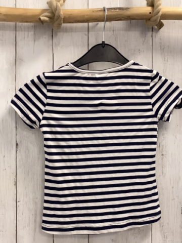   T-Shirt  Gr. 110  weiß schwarze Streifen Pailettenanker 