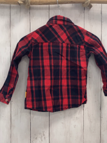 Steiff  Bluse  Gr. 104  rot schwarz kariert Rüschen 