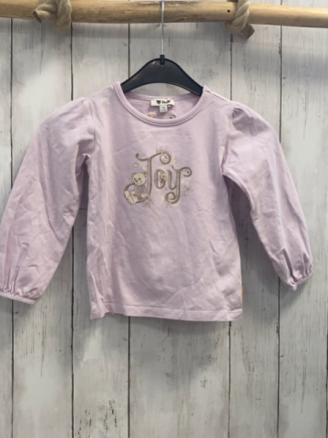 Steiff  Langarmshirt  Gr. 98  heller lavendelton Bär Schrift mit Blumen 
