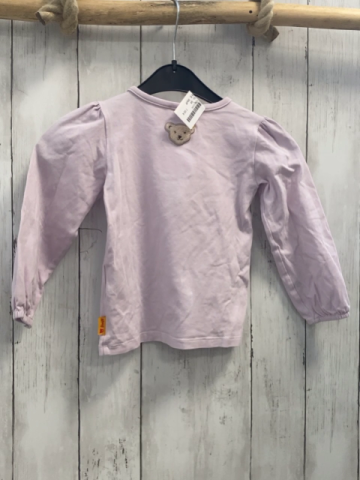 Steiff  Langarmshirt  Gr. 98  heller lavendelton Bär Schrift mit Blumen 