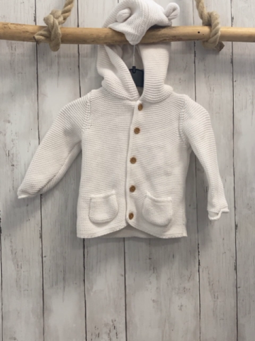 Next  Strickjacke  Gr. 86  weiß Kapuze mit Ohren 