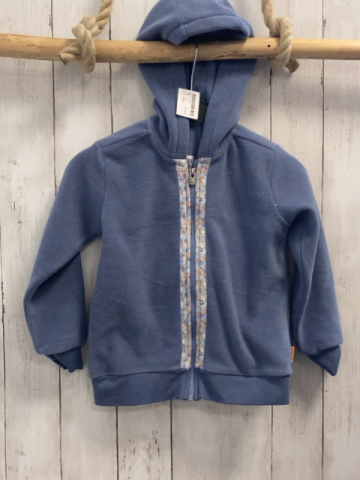 Steiff  Fleecejacke  Gr. 110  lila Kapuze hellblauer Bund mit Blättern 