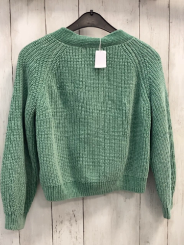 H&M  Strickjacke  Gr. 134  grün Rippen 