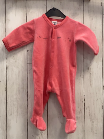 Petit Bateau  Schlafanzug  Gr. 62  hellrot Nicky 