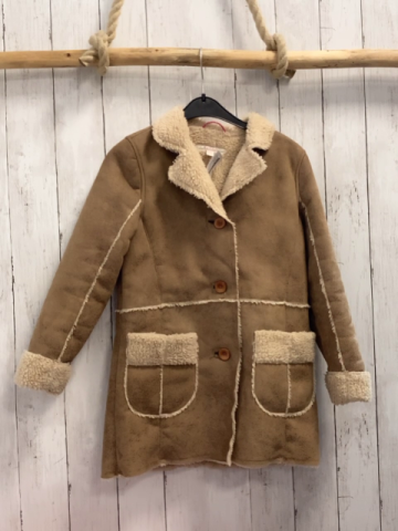 Esprit  Mantel  Gr. 128  braun Waschleder + Teddybund + -futter 