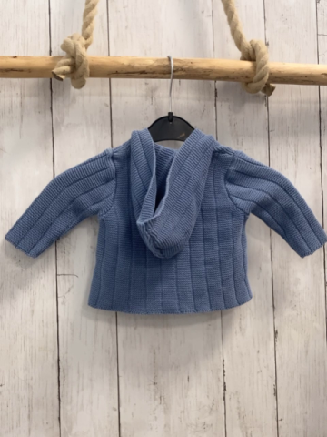   Strickjacke  Gr. 62  hellblau Rippen Strick Kapuze 