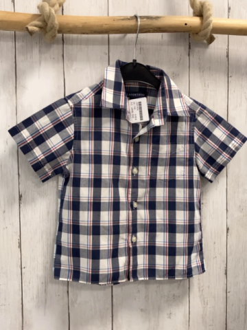 Lands´ End  Sommerhemd  Gr. 110  blau weiß hellblu rot kariert 