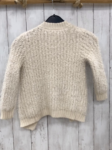 Dunes Stores  Strickjacke  Gr. 116  naturweiß flusig goldene Glitzerpunkte 