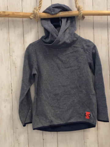 S´OLiver  Pullover  Gr. 140  grau blau meliert Kapuze 