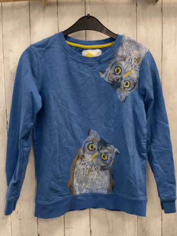 Mini Boden  Pullover  Gr. 152  blau bunte Eulen