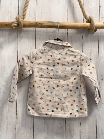 Sergent Major  Hemd  Gr. 86  weiß beige kariert Tierköpfe Buchstaben