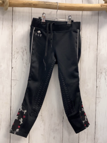 ELT  Reitleggings  Gr. 110  schwraz graue Gumminoppen 