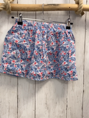 Sergent Major  Rock Gr. 104  weiß blau hellblaue Blätter rote Blumen 