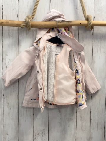 2tlg Sergent Major  Jacke  Gr. 80  rosa gestickte Blumen mit Innenweste 