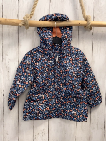 Name it  Jacke  Gr. 98  blau orange blaue Blumen hellblau weiße Blätter 