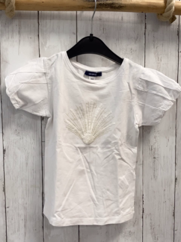 Okaidi  T-Shirt  Gr. 104  weiß Muschel mit Pailetten