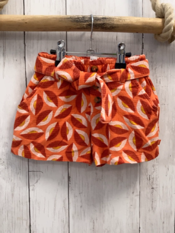 Okaidi  Shorts  Gr. 104  orange rot weiß gelber Druck mit Gürtel 