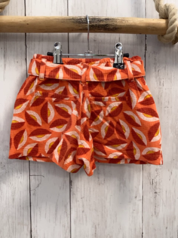 Okaidi  Shorts  Gr. 104  orange rot weiß gelber Druck mit Gürtel 