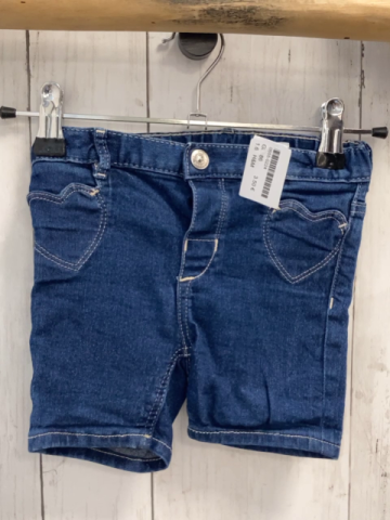 H&M  Shorts  Gr. 86  blau Jeans weiße Nähte Herztaschen  Bund verstellbar 
