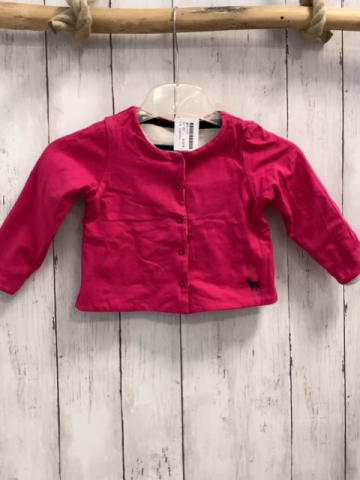 Catimini  Sweatjacke  Gr. 80  hellgrau schwarze Streifen pink Bund 