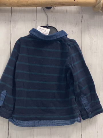 Sergent Major  Pullover Gr. 80  blau grüne Streifen Jeanskragen