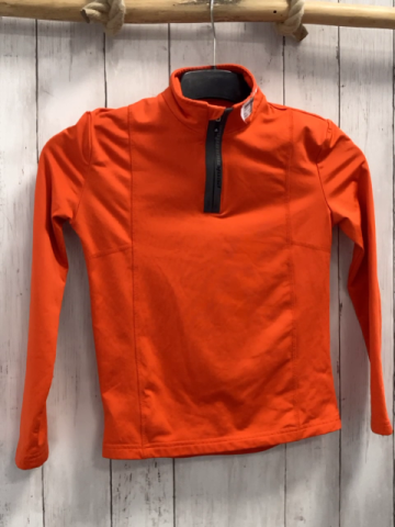 Peak Mountain  Sportshirt lang  Gr. 140  orange grauer Bund Reißverschluss 