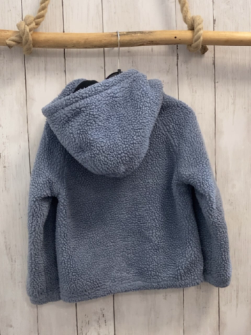   Teddyjacke  Gr. 110  hellblau + schwraz mit weißer Eule 