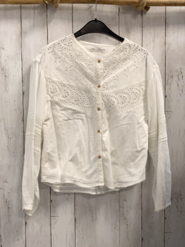 Zara  Bluse  Gr. 158/164  weiß Lochstickerei 