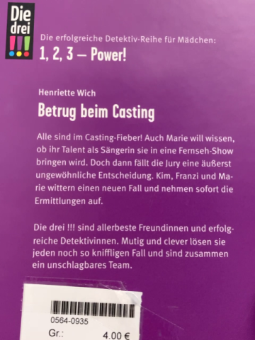 Die drei!!!  Buch Betrug beim Casting 