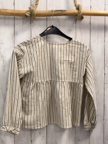 Zara  Bluse  Gr. 152  weiß hellgrau grau kariert Struktur 