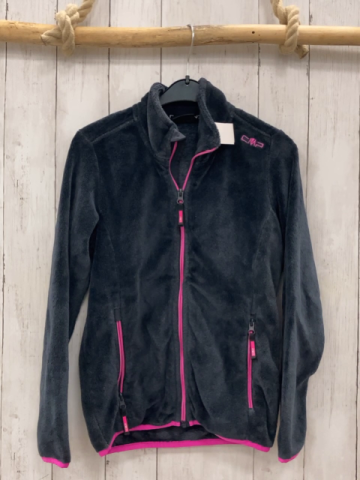 CMP  Plüschjacke  Gr. 152  grau pink Bund + Reißverschlüsse 