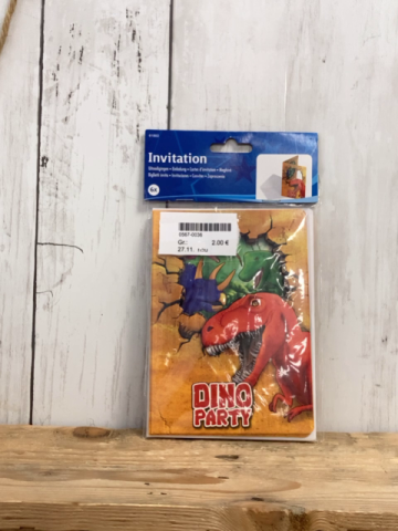 neu  Einladungskarten  Dino Party 