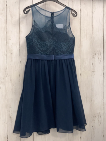 neu  Kleid  Gr. 36  petrol Oberteil mit Blumenstickerei Gürtel mit Schleife 