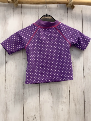   UV-Schutzshirt  Gr. 74  aubergine lila mit roten Herzen + weißen Punktren 