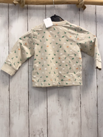   Langarmshirt Gr. 74   beige Dinos Schrift 